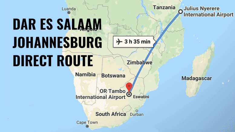 Dar-es-Salaam-Johannesburg flight air Tanzania